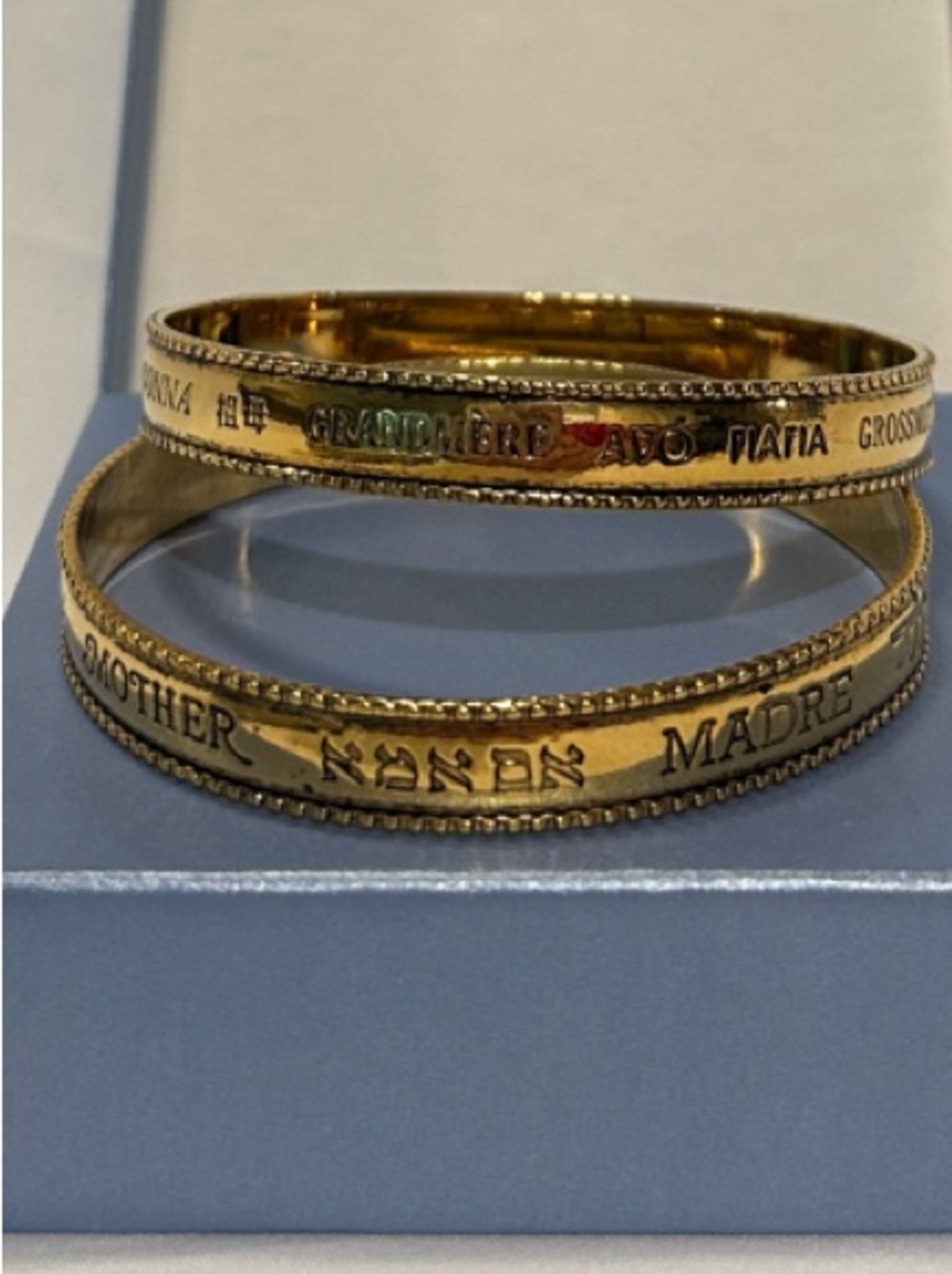 Gold Tone Engraved Stacking Bangle Bracelets